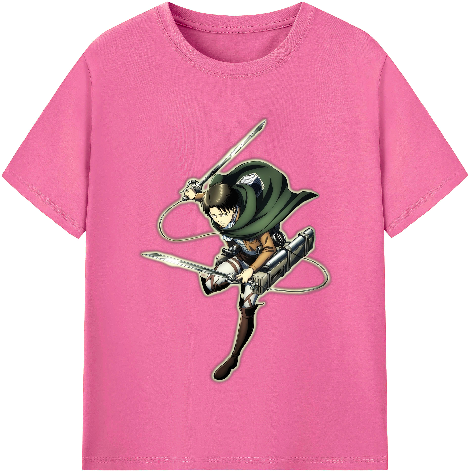 （画像用） 進撃の巨人 リヴァイ·アッカーマン Attack on Titan Levi Ackerman レディースカジュアルプリントTシャツ（綿100％）